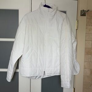 White Quilted Puffer Jacket